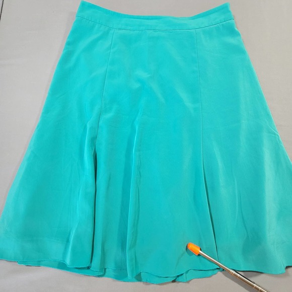 Skirt Midi Classy A-Line Green Scuba Banana Republic Women Size 8 Lined Side Zip - Picture 7 of 12